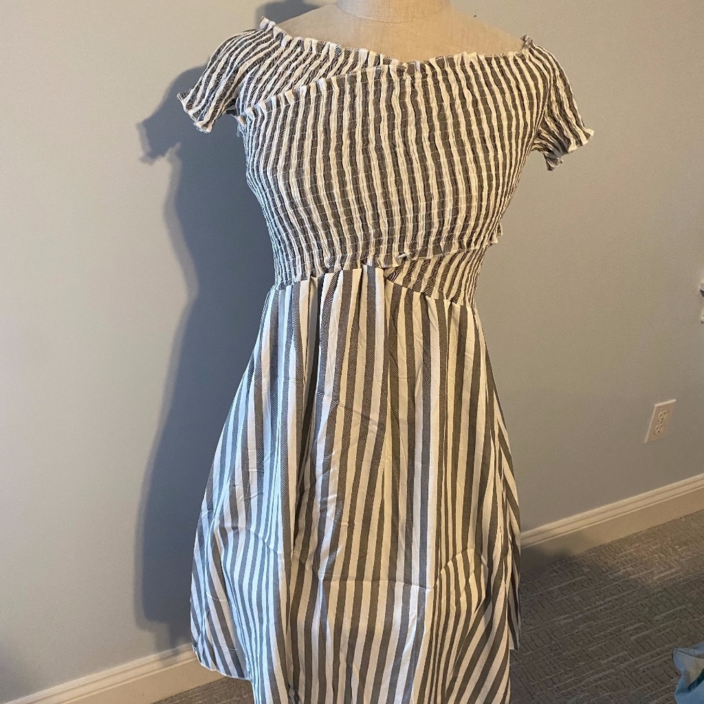 black & white stripe dress